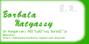 borbala matyassy business card